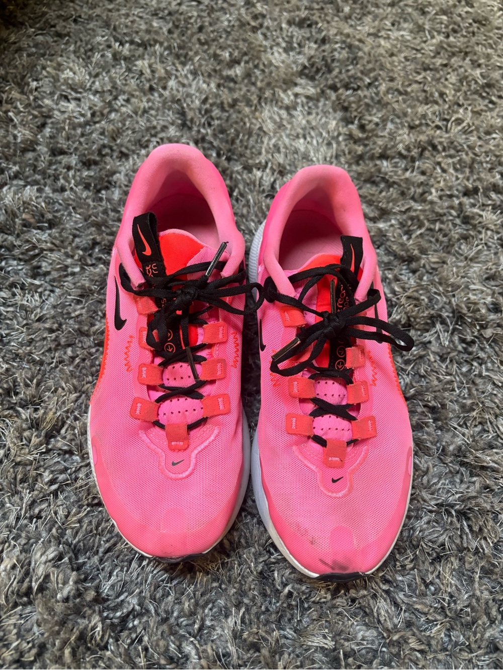 Nike Women's Bright Pink Athletic Sneakers with Black Accents